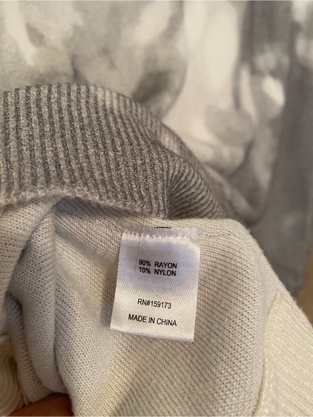 Ost Gray & White Tie-Dye Cowl Neck Sweater - Picture 5 of 6